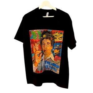 Scarface Graphic T-shirt Black Large Theme Tony Montana 100% Cotton Movie 80s